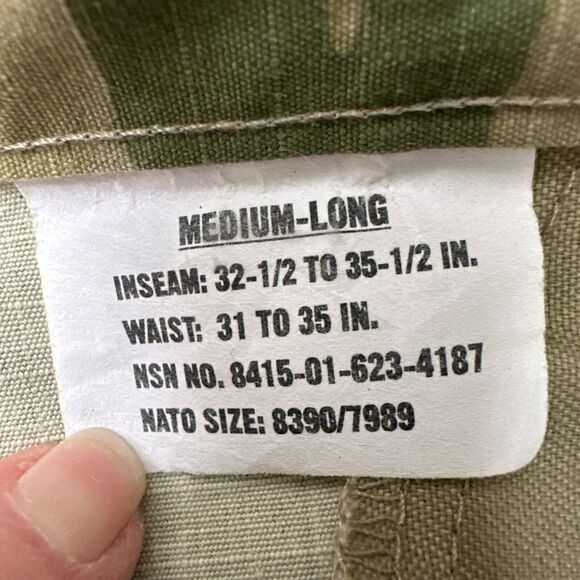 USGI Army Combat Uniform Trouser Unisex Pants Camouflage Med-Long Insect Guard - Picture 8 of 10